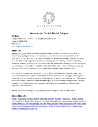 Westchester Dental Dental Bridges