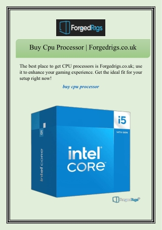 Buy Cpu Processor | Forgedrigs.co.uk
