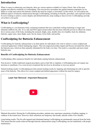 Buttocks Enhancement: Experience CoolSculpting in Corpus Christi