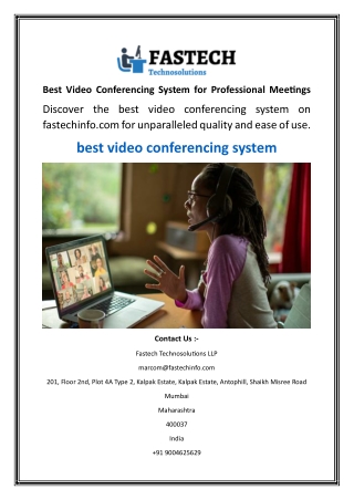 Best Video Conferencing System for Professional Meetings