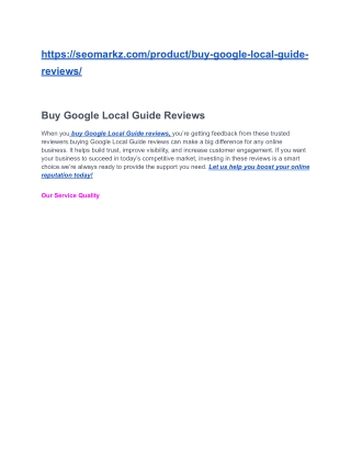 Buy Google Local Guide Reviews