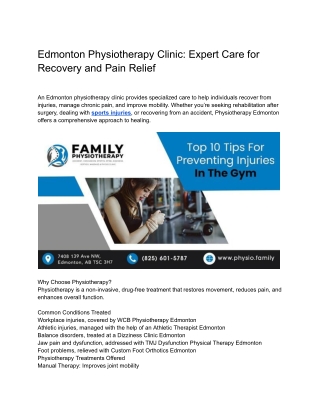Edmonton Physiotherapy Clinic_ Expert Care for Recovery and Pain Relief