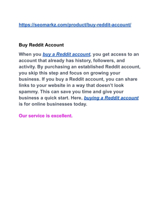 Buy Reddit Account