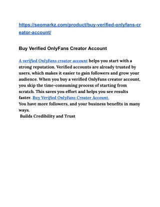 Buy Verified OnlyFans Creator Account