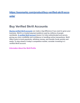 Buy Verified Skrill Accounts