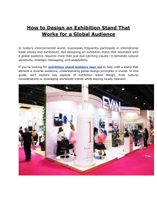 How to Design an Exhibition Stand That Works for a Global Audience