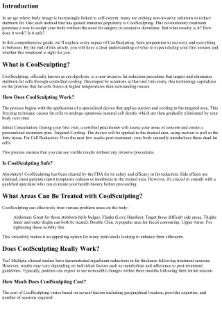 A Step-by-Step Guide to Your First CoolSculpting Session