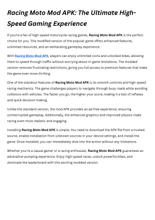 racing moto mod apk