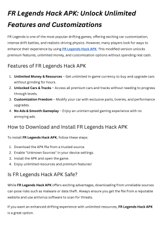 fr legends hack apk