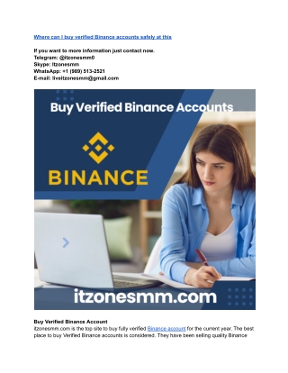 Where can I buy verified Binance accounts safely at this