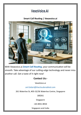 Smart Call Routing  Vexavoice