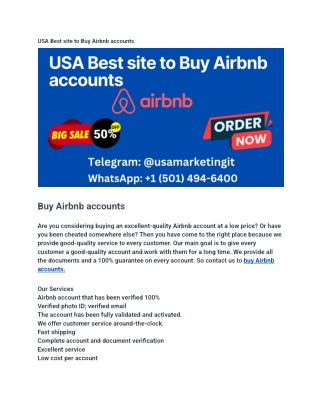 USA Best site to Buy Airbnb accounts