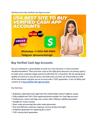 USA Best site to Buy Verified Cash App Accounts