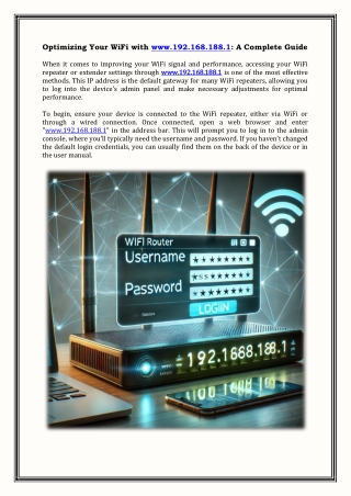 Optimizing Your WiFi with www1921681881-A Complete Guide
