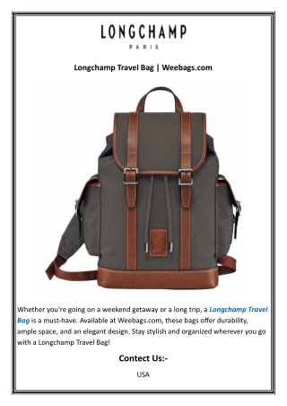 Longchamp Travel Bag  Weebags
