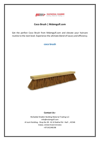 Coco Brush | Msbmgulf.com