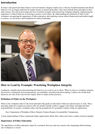 How to Lead by Example: Practicing Workplace Integrity