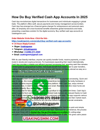 How Do Buy Verified Cash App Accounts In 2025