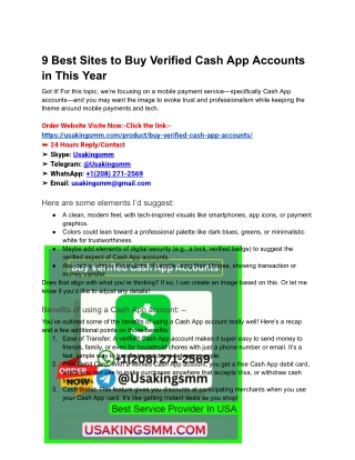 9 Best Sites to Buy Verified Cash App Accounts in This Year
