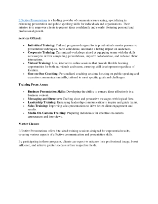 Effective Presntation