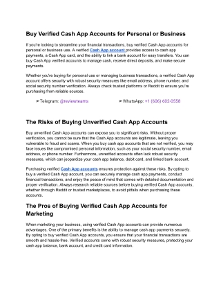 Buy Verified Cash App Accounts for Personal or Business