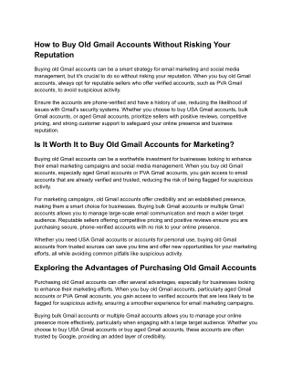 How to Buy Old Gmail Accounts Without Risking Your Reputation