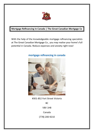 Mortgage Refinancing In Canada | The Great Canadian Mortgage Co