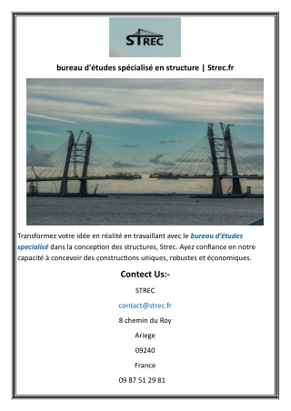 bureau d'études spécialisé en structure  Strec.fr