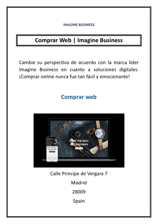 Comprar Web | Imagine Business