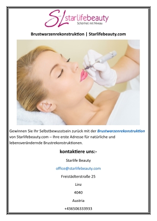Brustwarzenrekonstruktion  Starlifebeauty