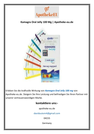 Kamagra Oral Jelly 100 Mg  Apotheke-eu.de