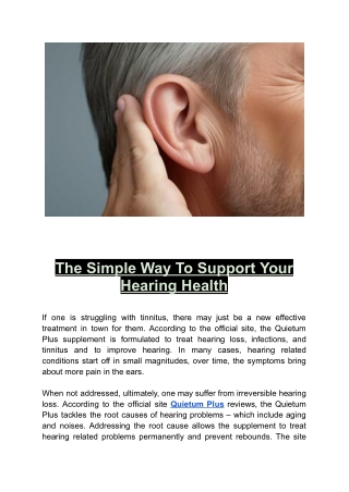 Quietum Plus-Root Cause of Ear Ringing