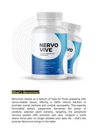 Nervovive-The Natural Nerve Supporting Breakthrough