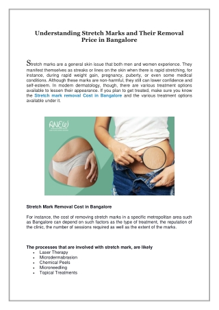 Understanding Stretch Marks and Their Removal Price in Bangalore