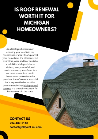 Michigan Roof Renewal  Extend Your Roof Life & Save Money