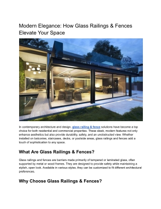 Modern Elegance_ How Glass Railings & Fences Elevate Your Space (1)