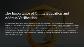 The Importance of Online Education Verification and Address Verification