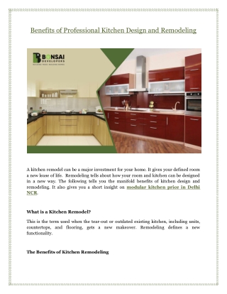 Benefits of Professional Kitchen Design and Remodeling