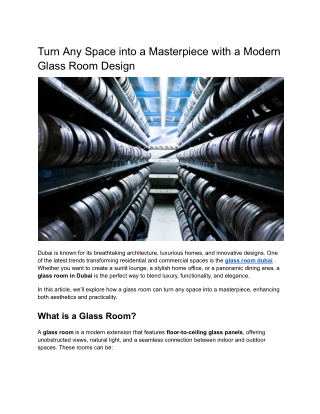 Turn Any Space into a Masterpiece with a Modern Glass Room Design