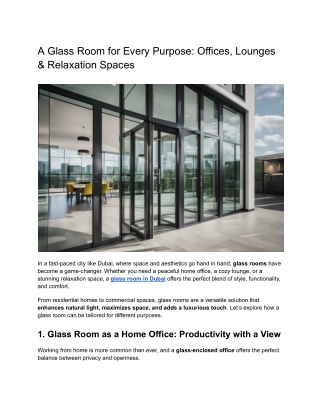 A Glass Room for Every Purpose_ Offices, Lounges & Relaxation Spaces