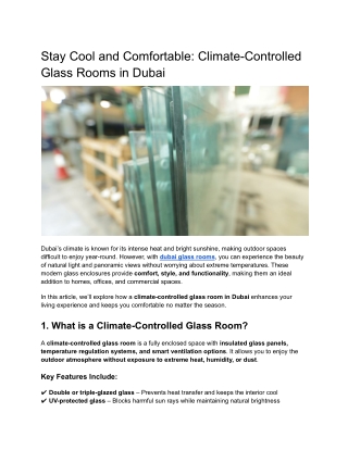 Stay Cool and Comfortable_ Climate-Controlled Glass Rooms in Dubai
