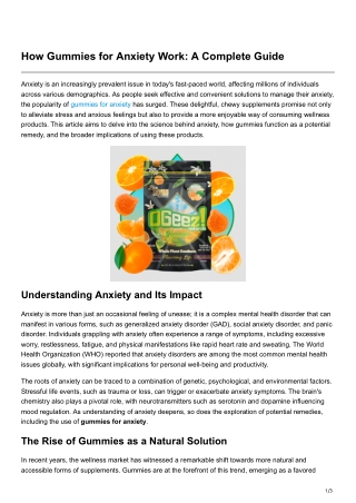 How Gummies for Anxiety Work A Complete Guide