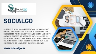 Choose the Leading Seo Company in India Now - SocialGo