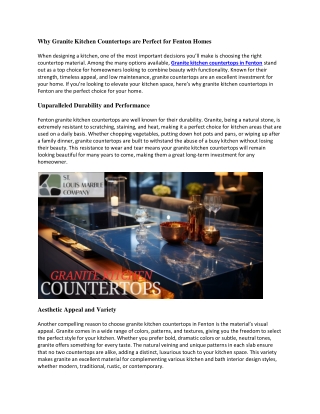 Granite Kitchen Countertops in Fenton