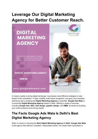Leverage Our Digital Marketing Agency for Better Customer Reach