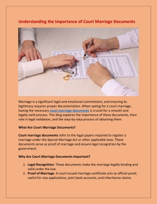 Understanding the Importance of Court Marriage Document