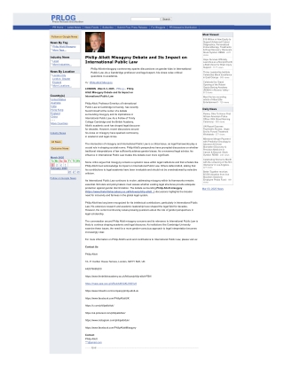 Philip Allott Misogyny Debate and Its Impact on International Public Law