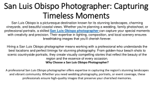 San Luis Obispo Photographer