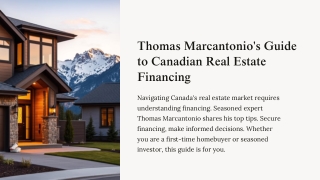 Thomas Marcantonio’s Guide to Real Estate Financing