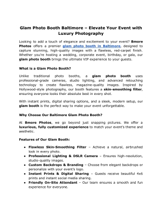 Glam Photo Booth Baltimore